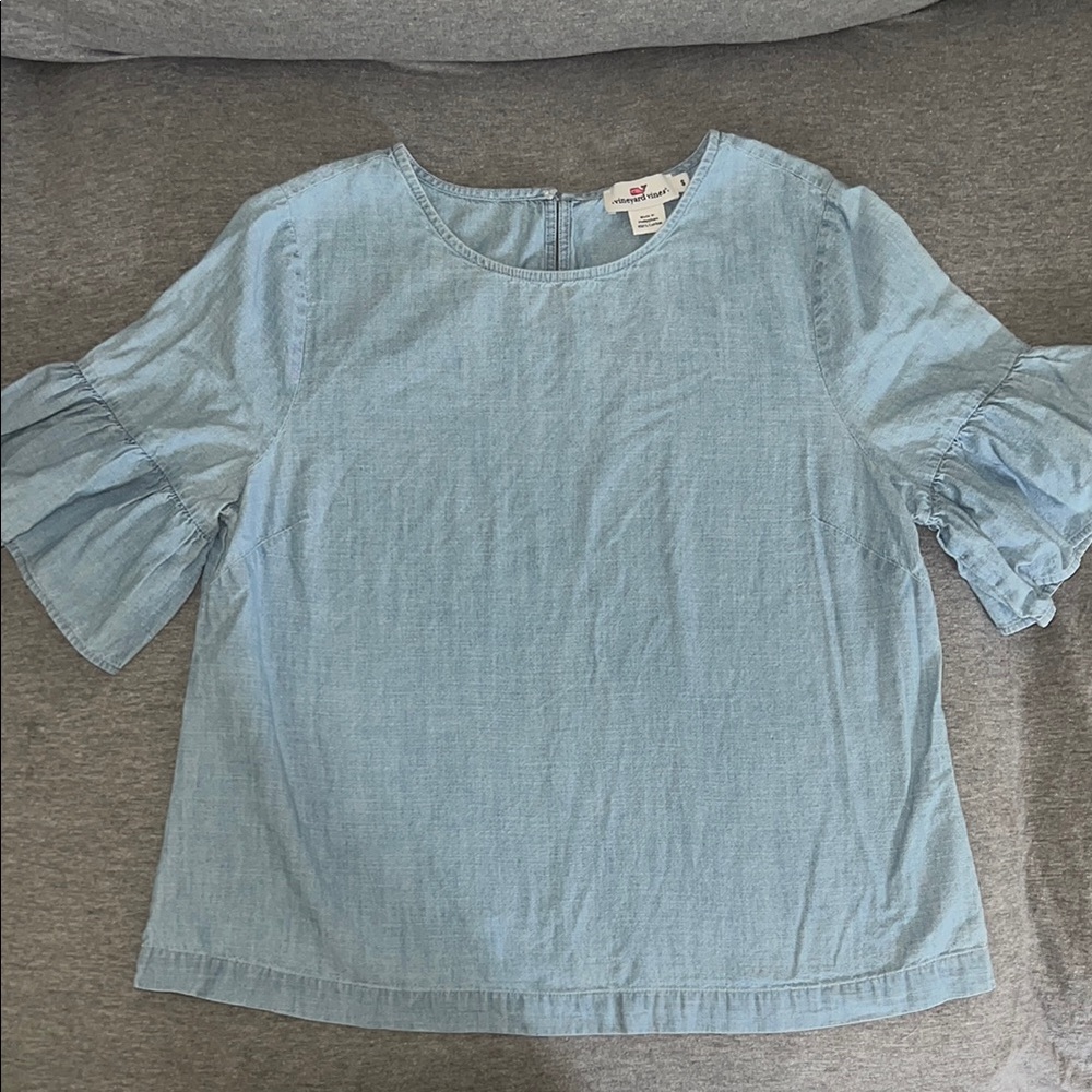 Vineyard Vines Navy Blue Boxy Short Sleeve Blouse